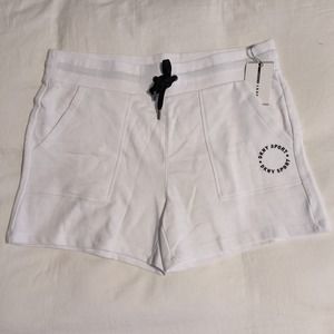 DKNY Relaxed French Terry Shorts White Sz L